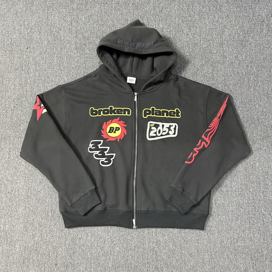 Broken planet zipper jacket